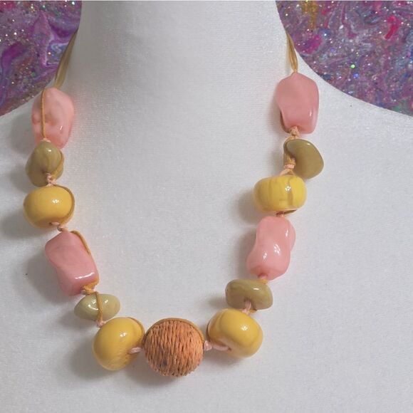 Fabric Beaded Cloth Necklace - Picture 1 of 7